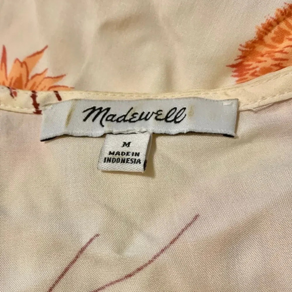 MADEWELL NWOT Dutch Dandelions Sash Tie Wrap Top in Twiggy Parchment - Picture 5 of 8